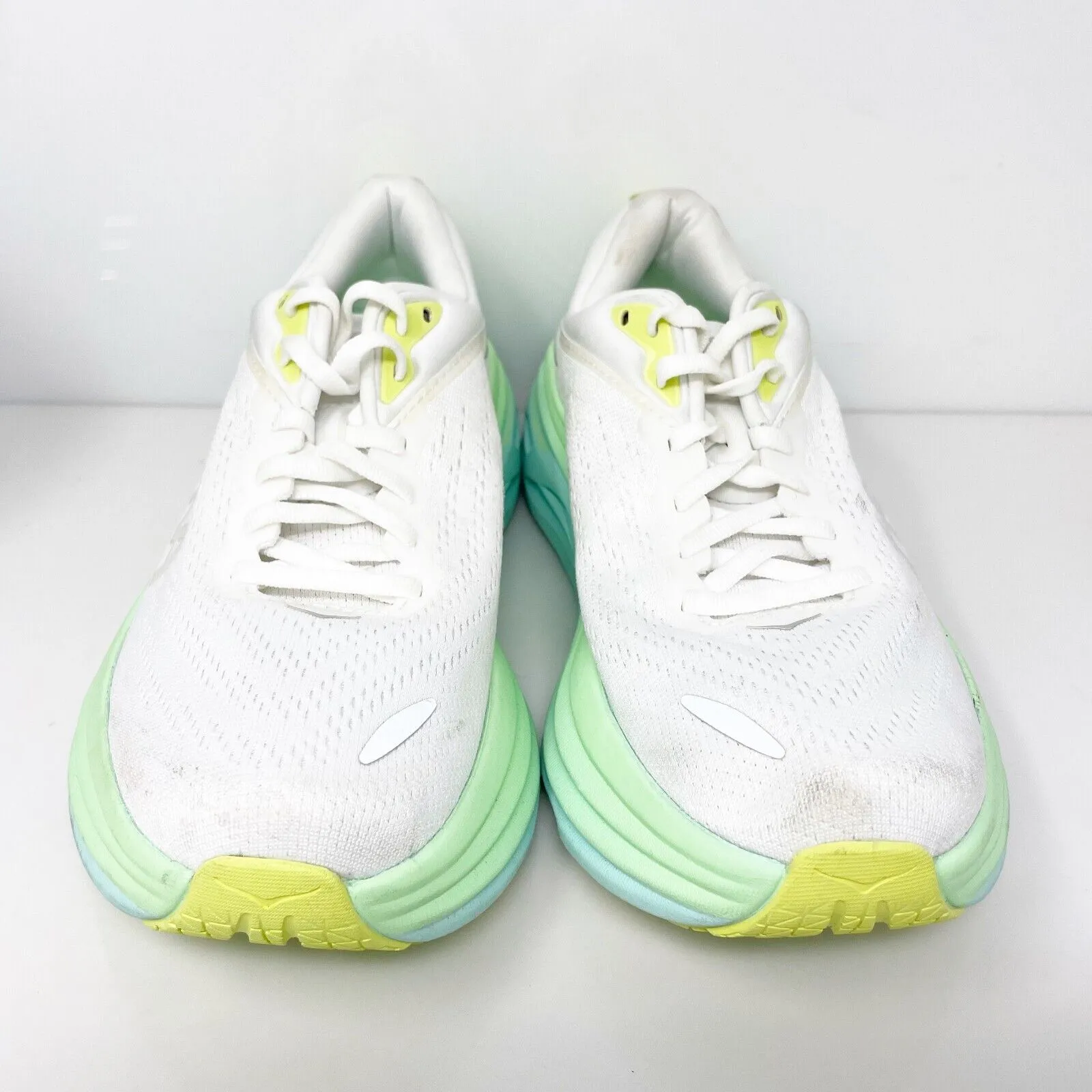 Hoka One One Womens Bondi 8 1127952 BDBSO White Running Shoes Sneakers Sz 6.5 B