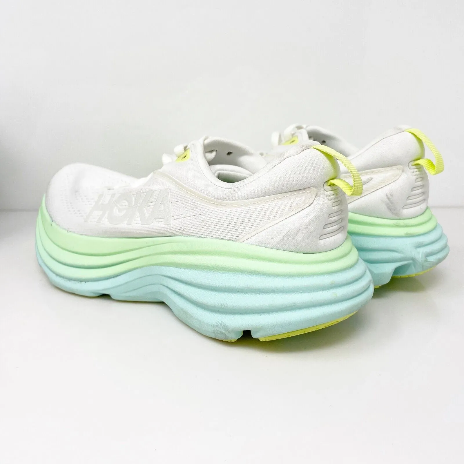 Hoka One One Womens Bondi 8 1127952 BDBSO White Running Shoes Sneakers Sz 6.5 B