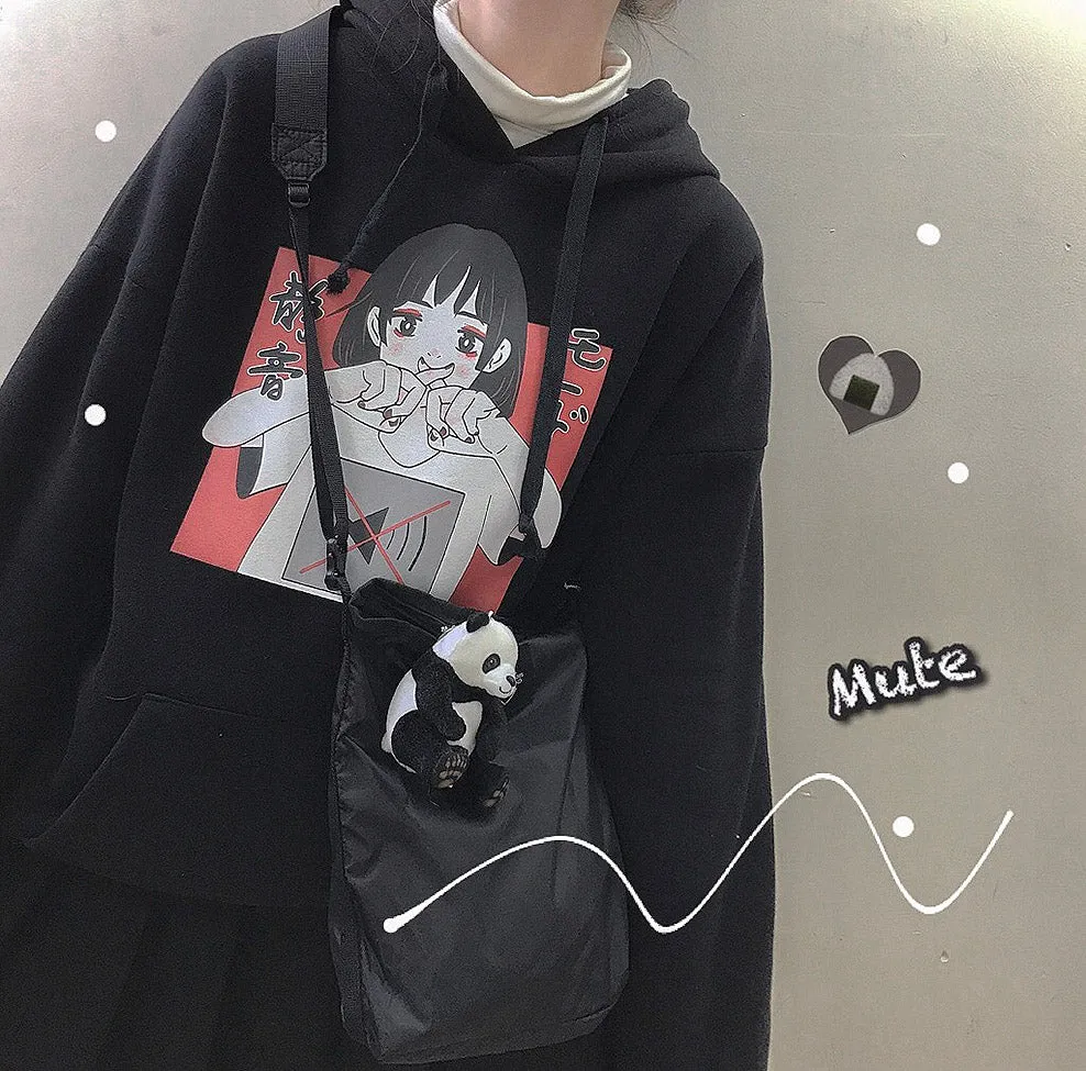 JAPANESE MUTE BLACK WHITE HOODIE BY23157