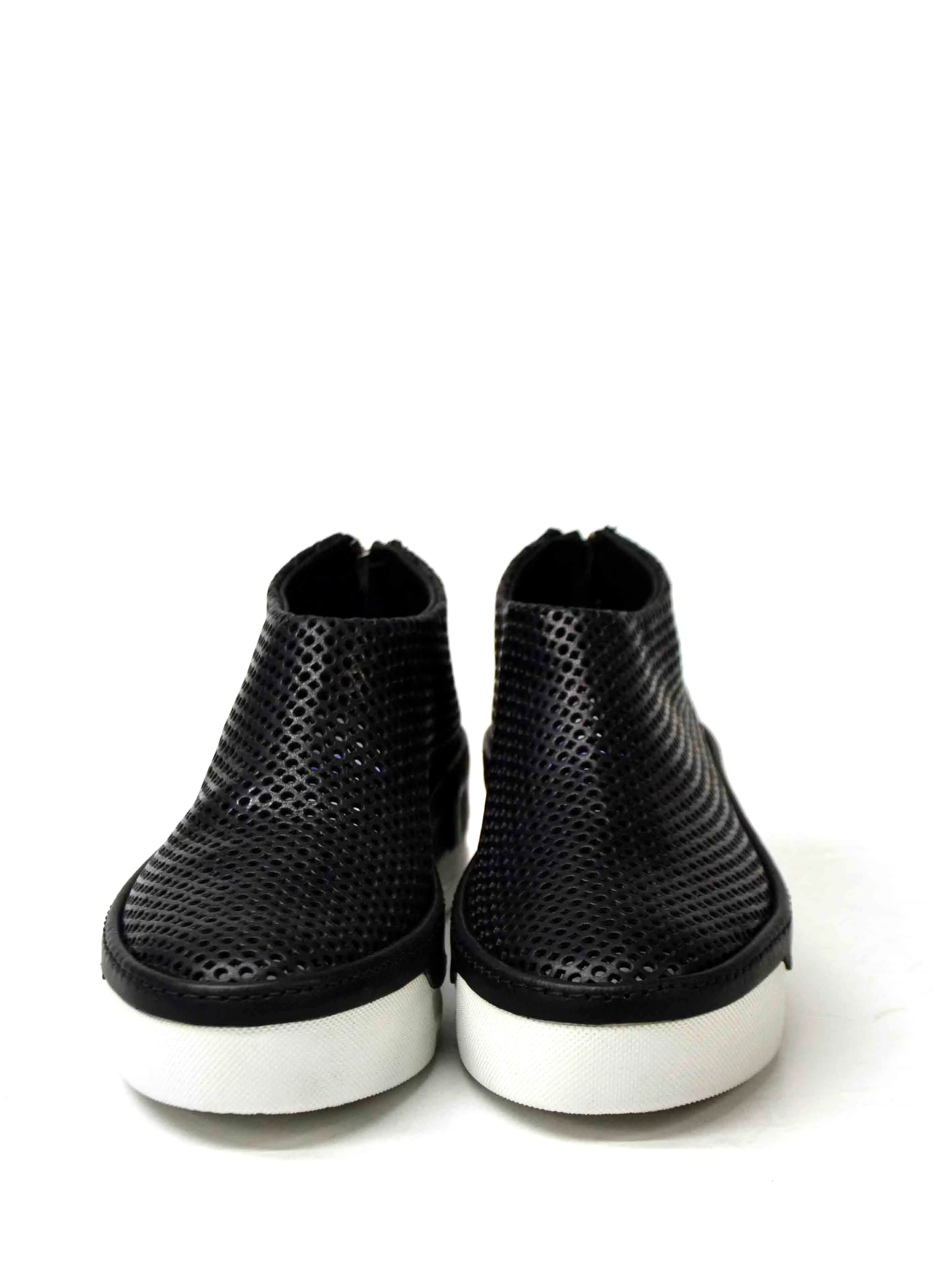 Jodie Back zip Shoes soft perforated leather black