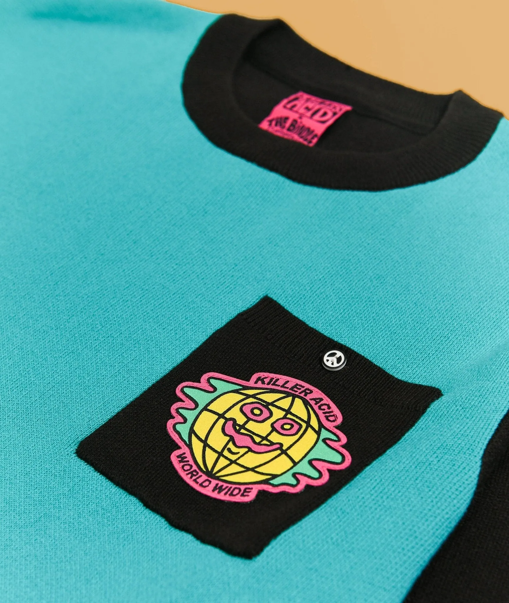 Killer Acid x The Bindle Conspiracy World Wide Teal & Black Sweater