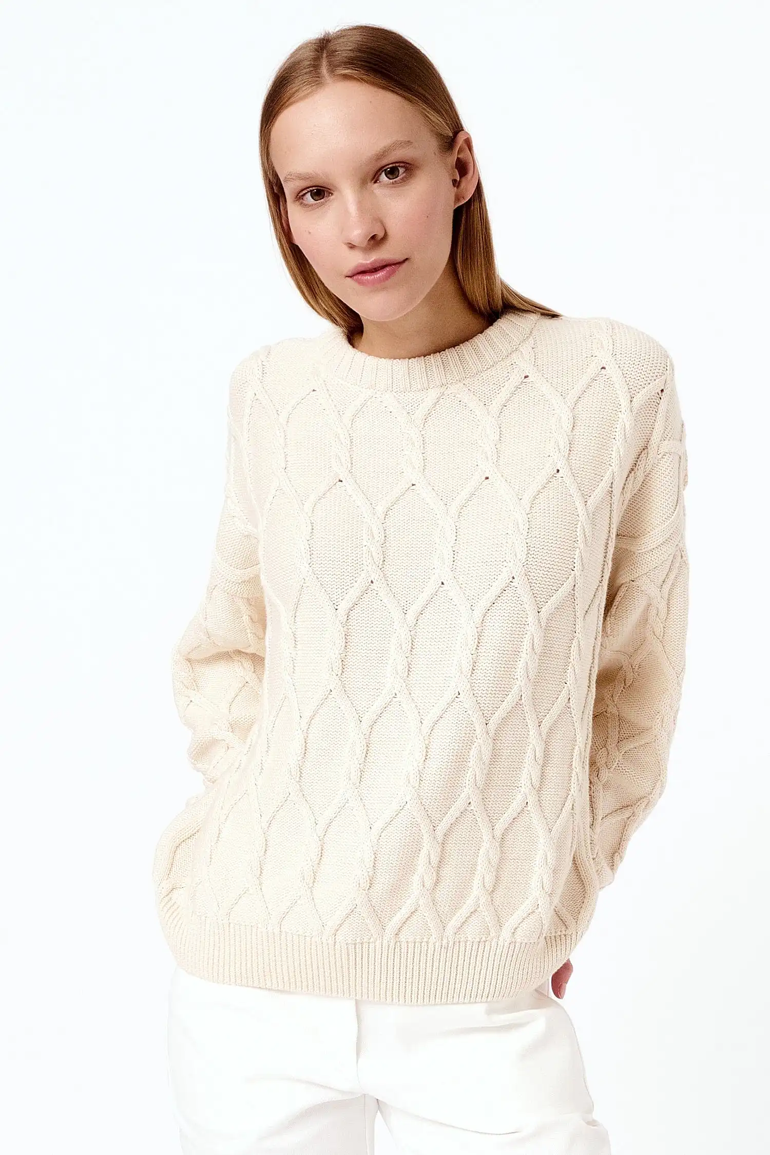 Knitted Organic Cotton Cable-knit Jumper | Multiple Colours