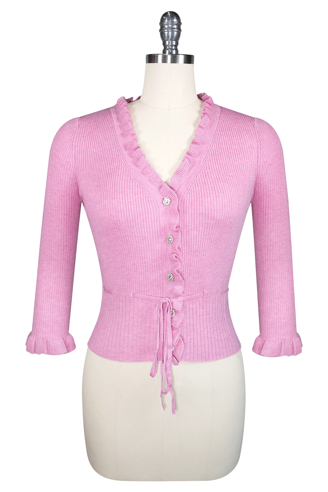 La Luna 3/4 Sleeve Knit Cardigan (Pink)