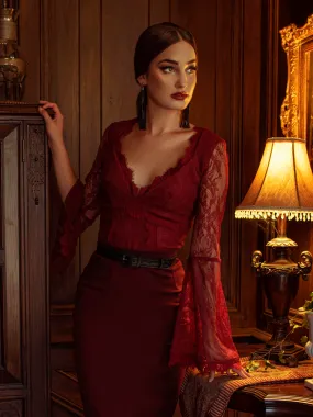 La Sorcière Top in Crimson (XS and 4XL ONLY)