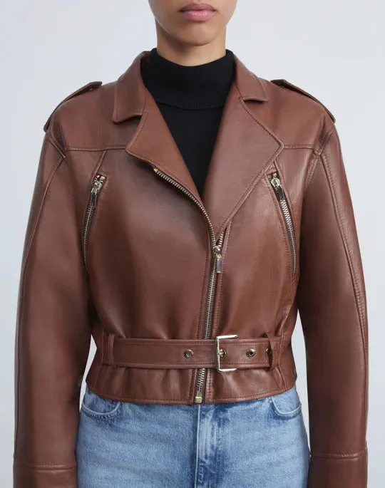 LAMBSKIN LEATHER MOTO JACKET