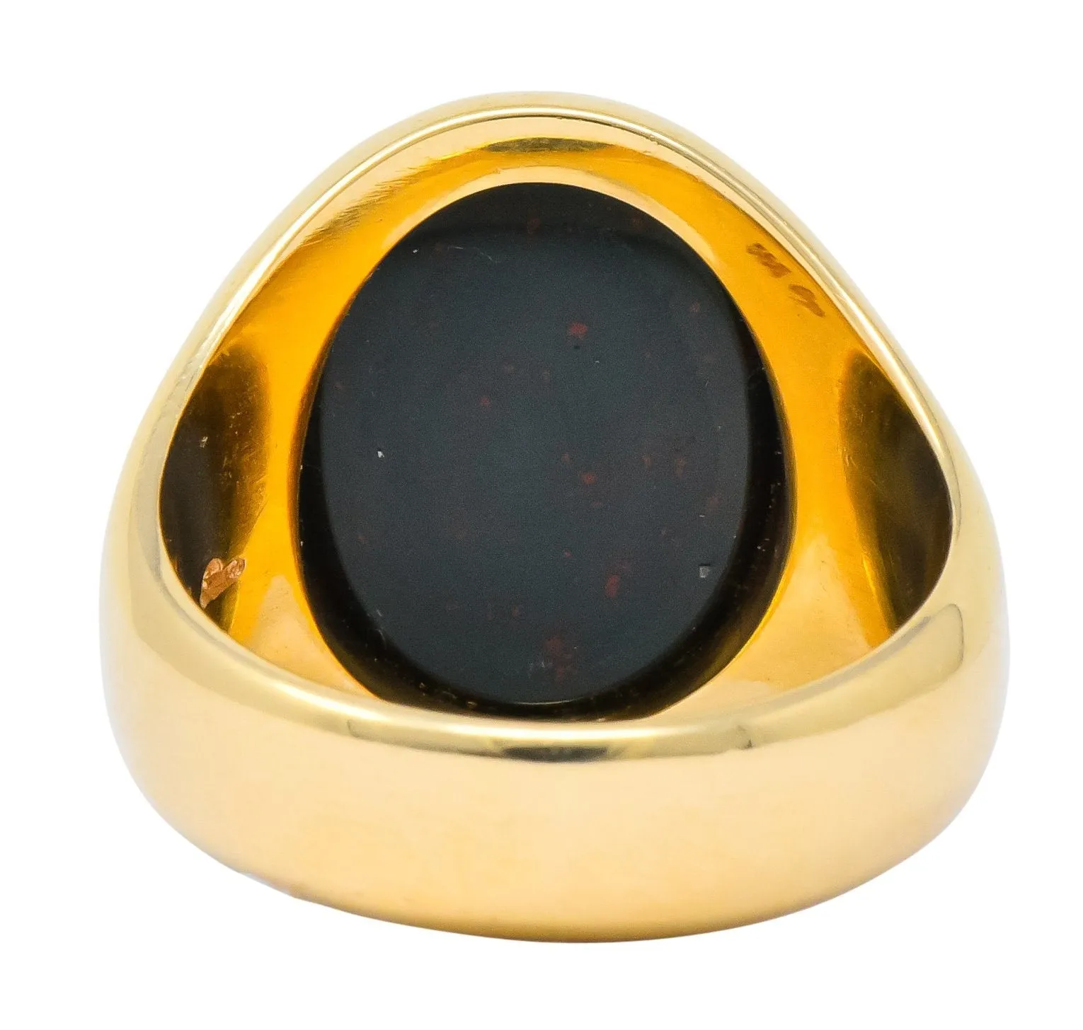 Larter & Sons Art Deco Intaglio Bloodstone 14 Karat Gold Unisex Signet Ring