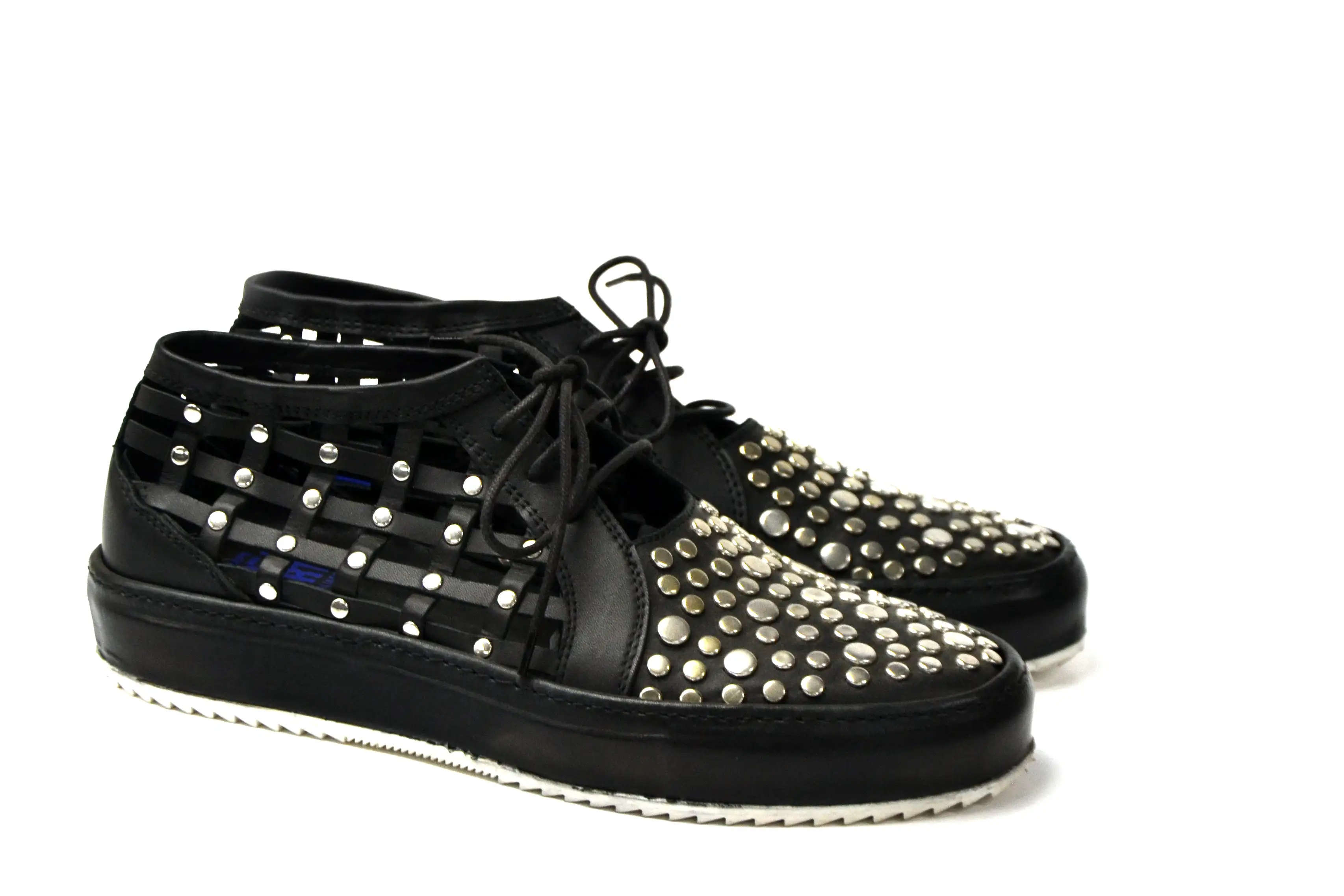 LAST PAIRS 35/36/37/38/39- DALLARA STUDS BLACK OPEN SHOES