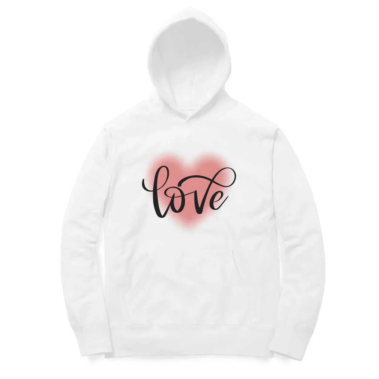 Love Typographic Print Cotton Hoodie For Men and Women