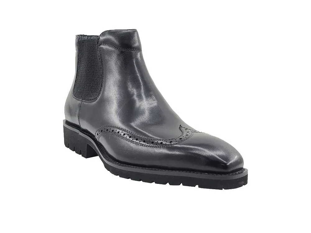 Lug Sole Chelsea Boot with Wingtip Toe