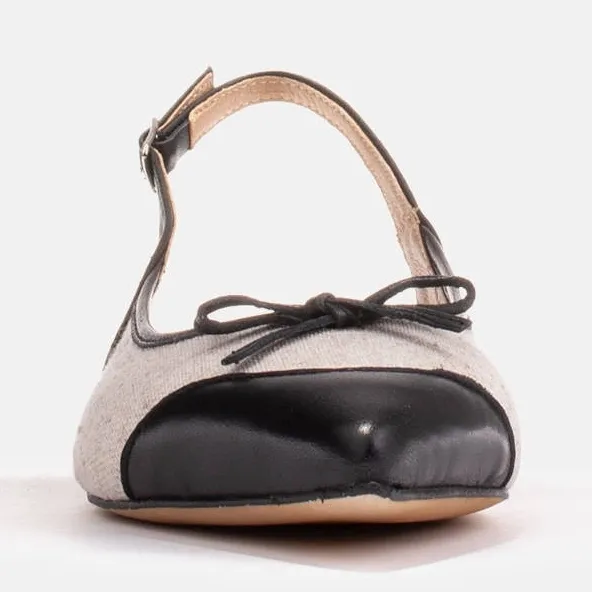 Marco Shoes Sandals in a combination of natural leather and fabric black