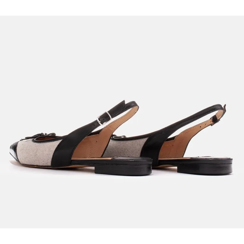 Marco Shoes Sandals in a combination of natural leather and fabric black