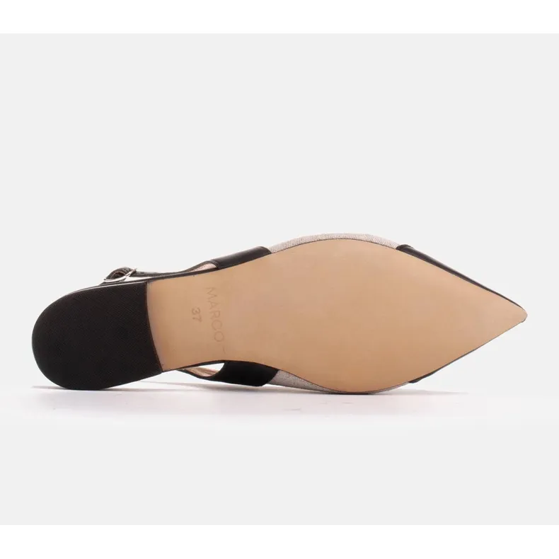 Marco Shoes Sandals in a combination of natural leather and fabric black