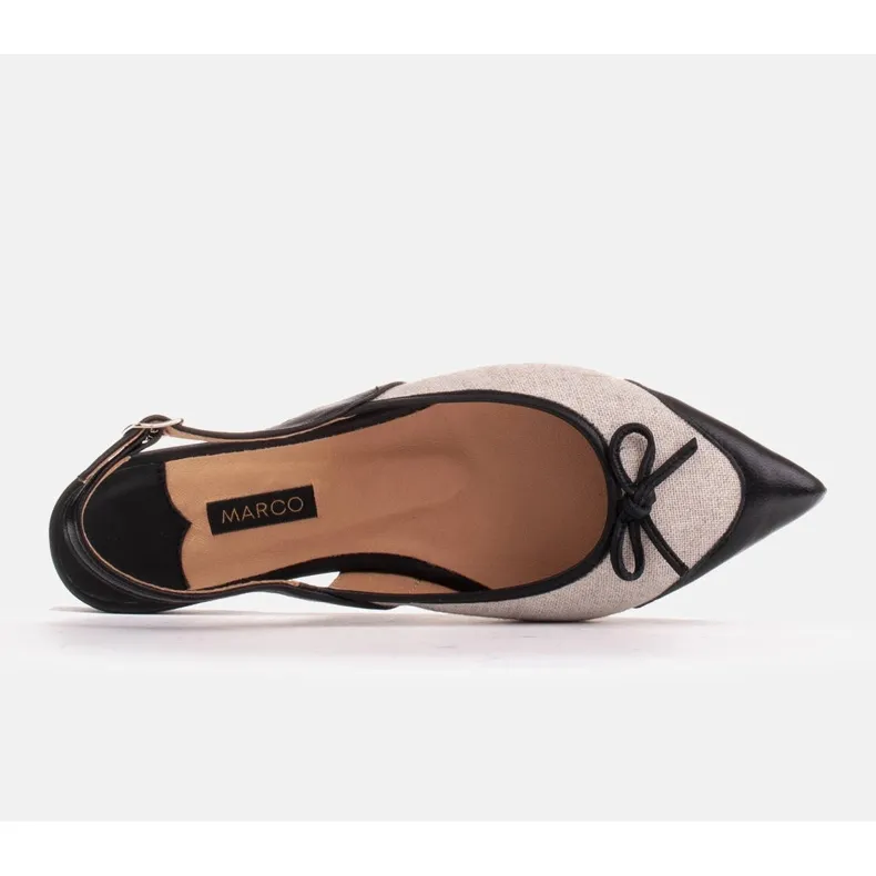 Marco Shoes Sandals in a combination of natural leather and fabric black