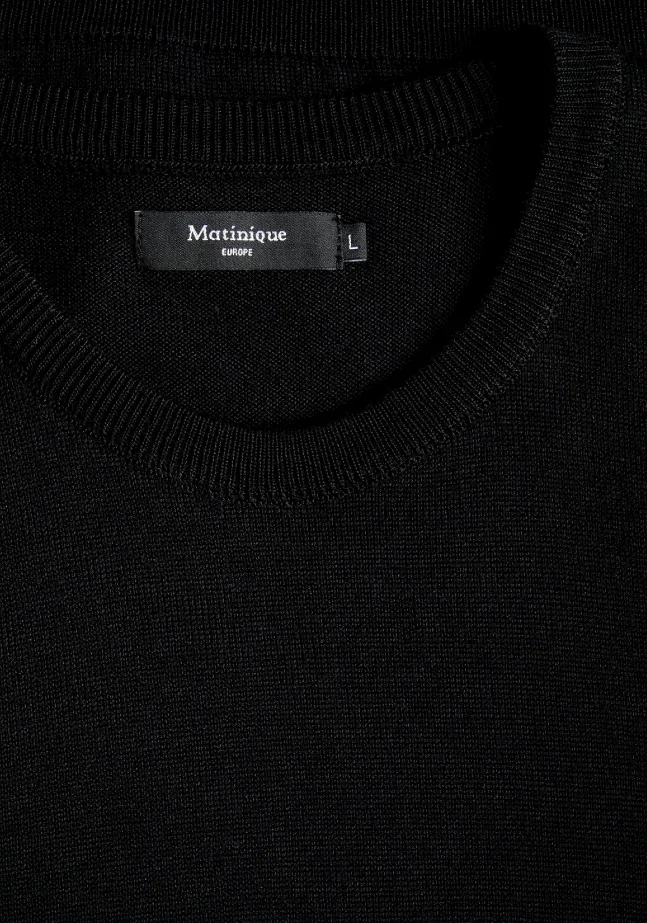 Matinique MAPetro Merino Blend Crew Knit Jumper/Black - CORE SS24