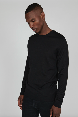 Matinique MAPetro Merino Blend Crew Knit Jumper/Black - CORE SS24