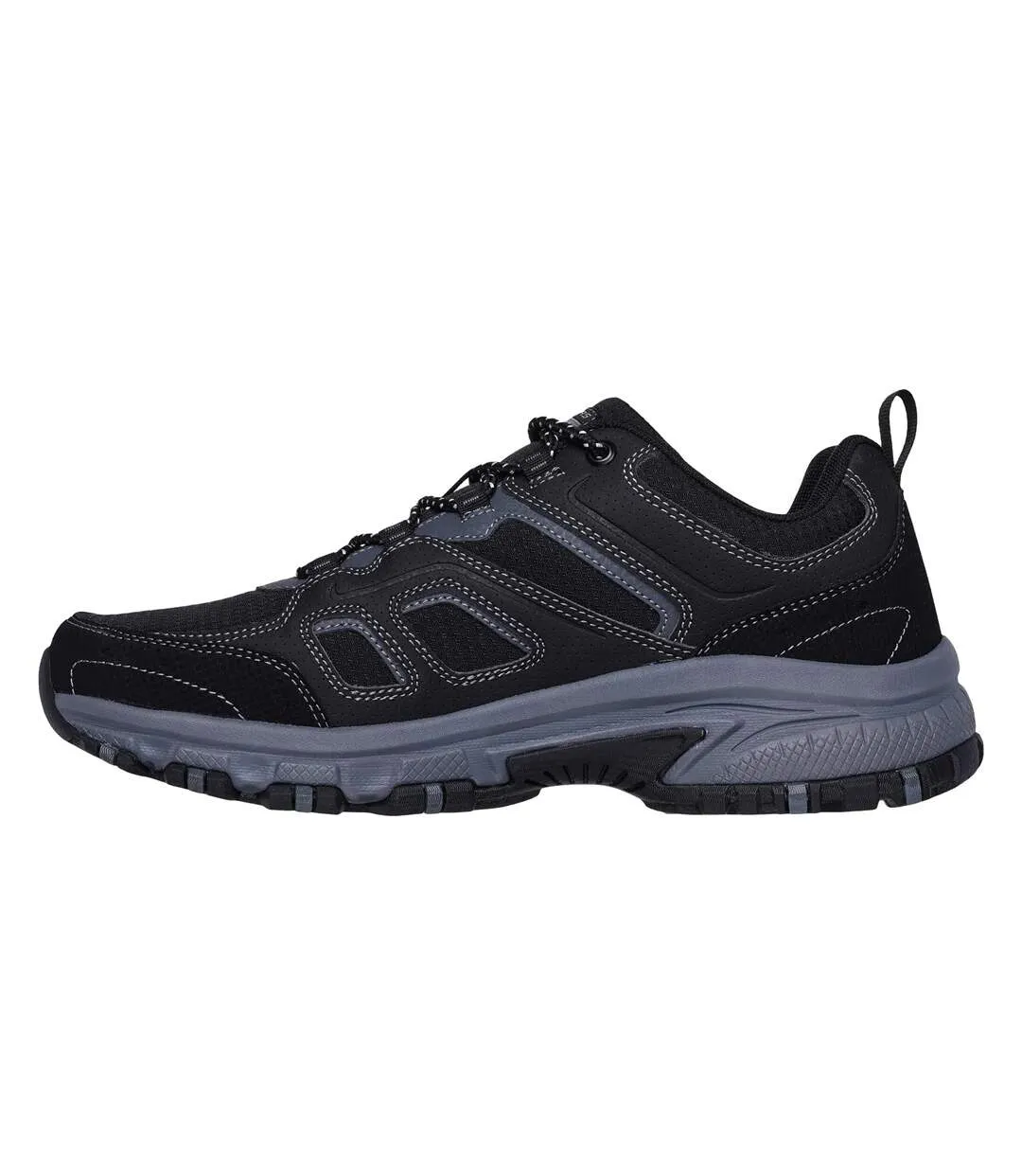 Mens hillcrest leather walking shoes black/charcoal Skechers