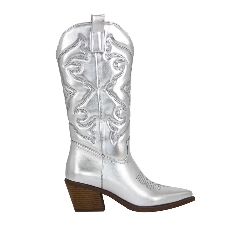 Metallic Shiny Pink Cowboy Cowgirl western Boots For Women