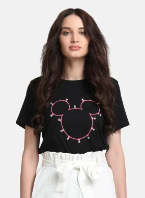 Mickey Mouse Disney Diamond Studded T-Shirt