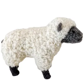 Midos Tail Hand Felted Large Fluffy Lamb Black And White