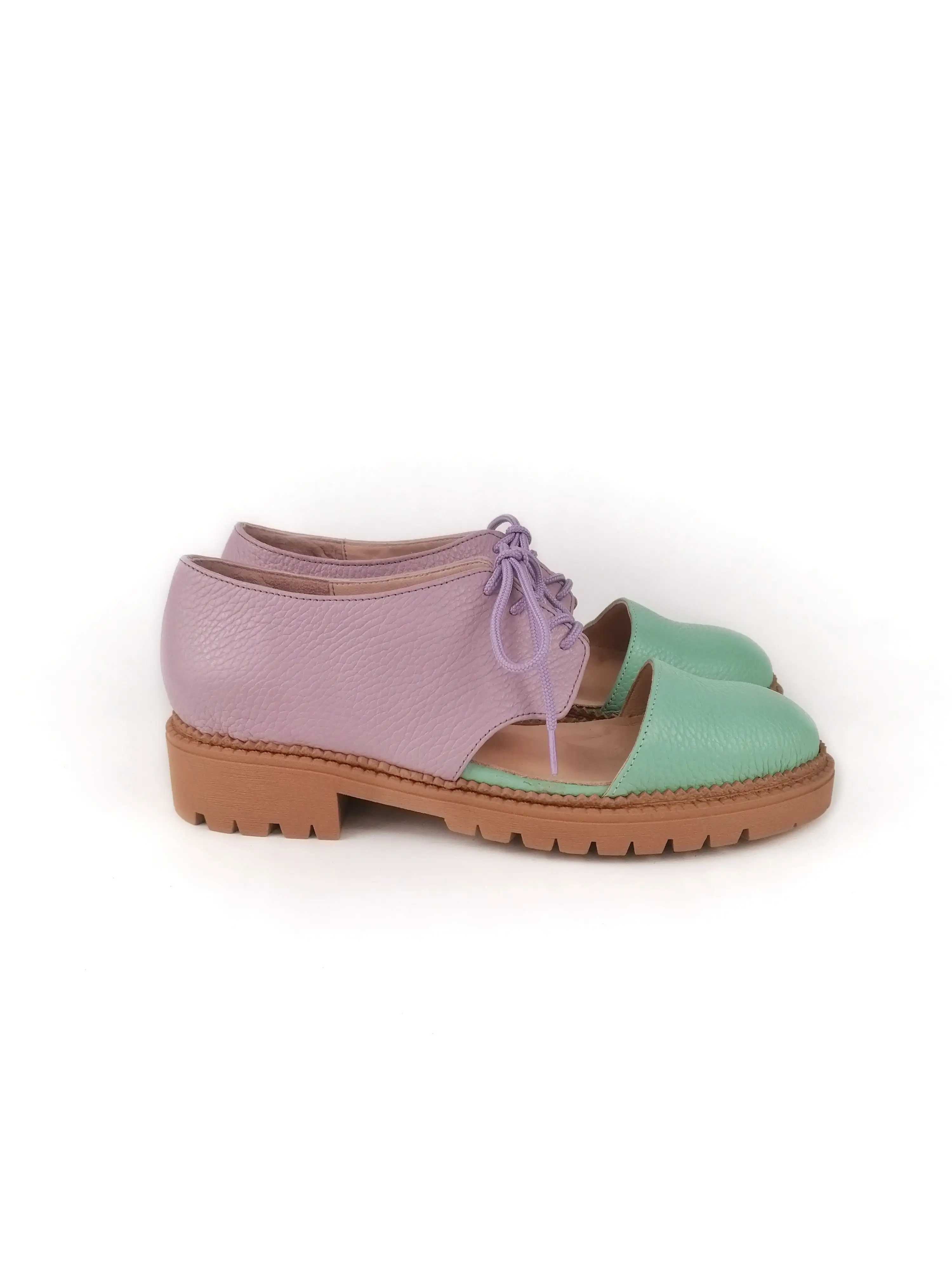 MORGAN MINT/ LILAC OPEN DERBY FLATS