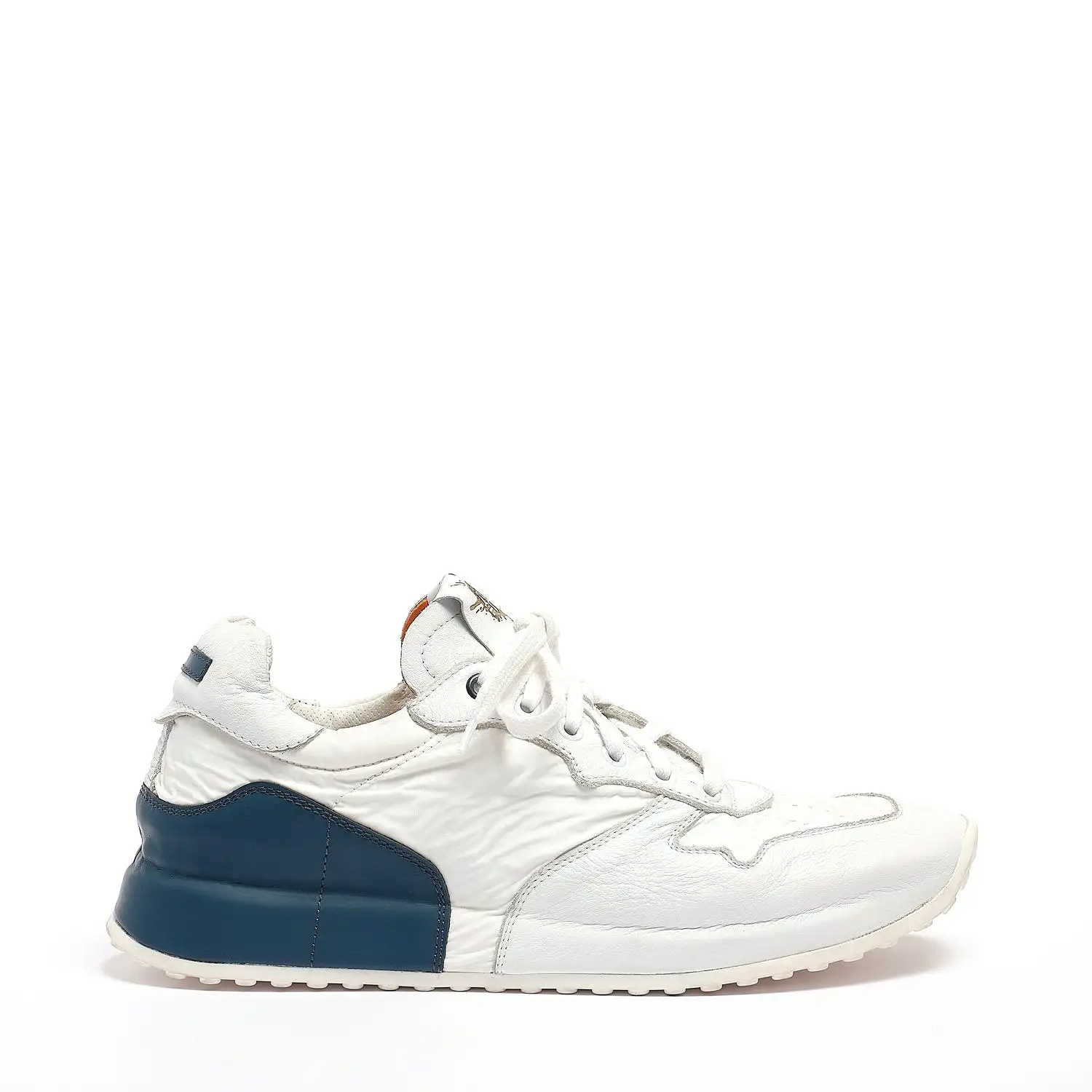 Mr.T Laced Shoes soft natural leather and nylon white-blue