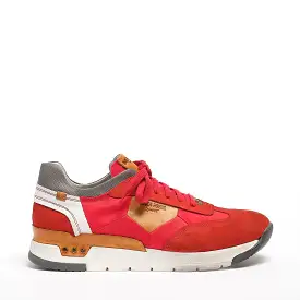 Mundialito Laced Shoes suede and nylon with vacchetta leather insert red