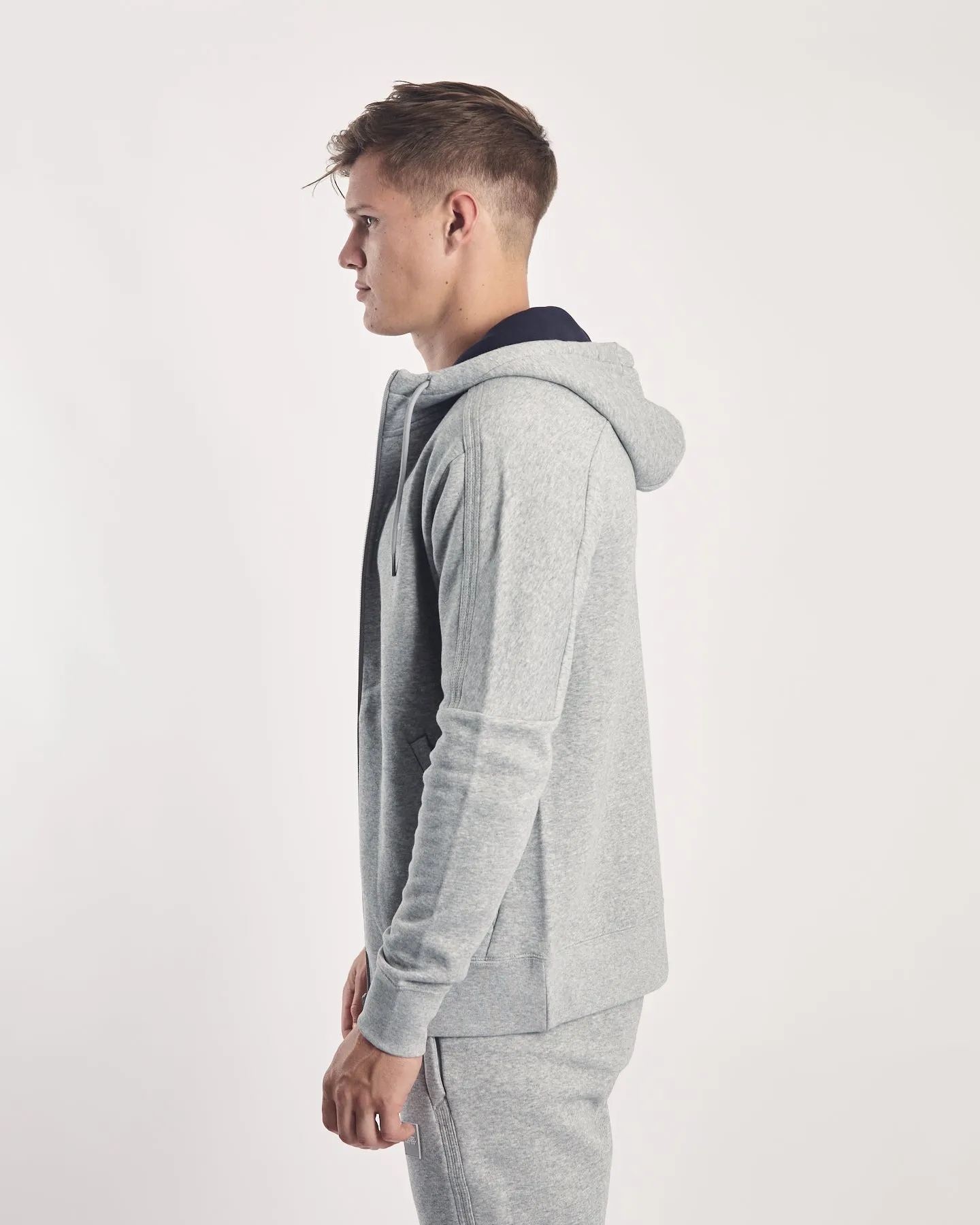 Orville Zipper Cool Grey Marl