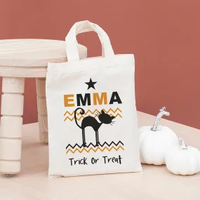 Personalised Cotton Halloween Trick or Treat Bag