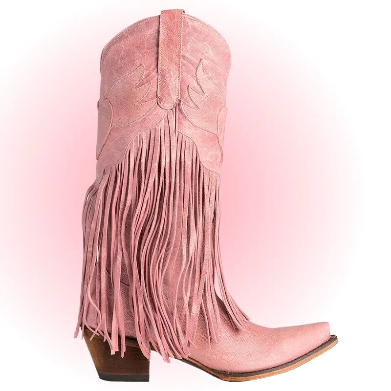 Pink Cowgirl Boots 2023  Retro Vintage Cowgirl Mid Calf Boots