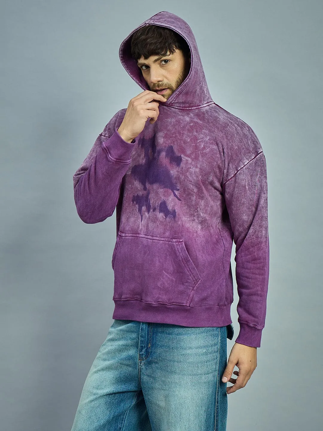 Purple Acid Ombre Graphic Hoodie