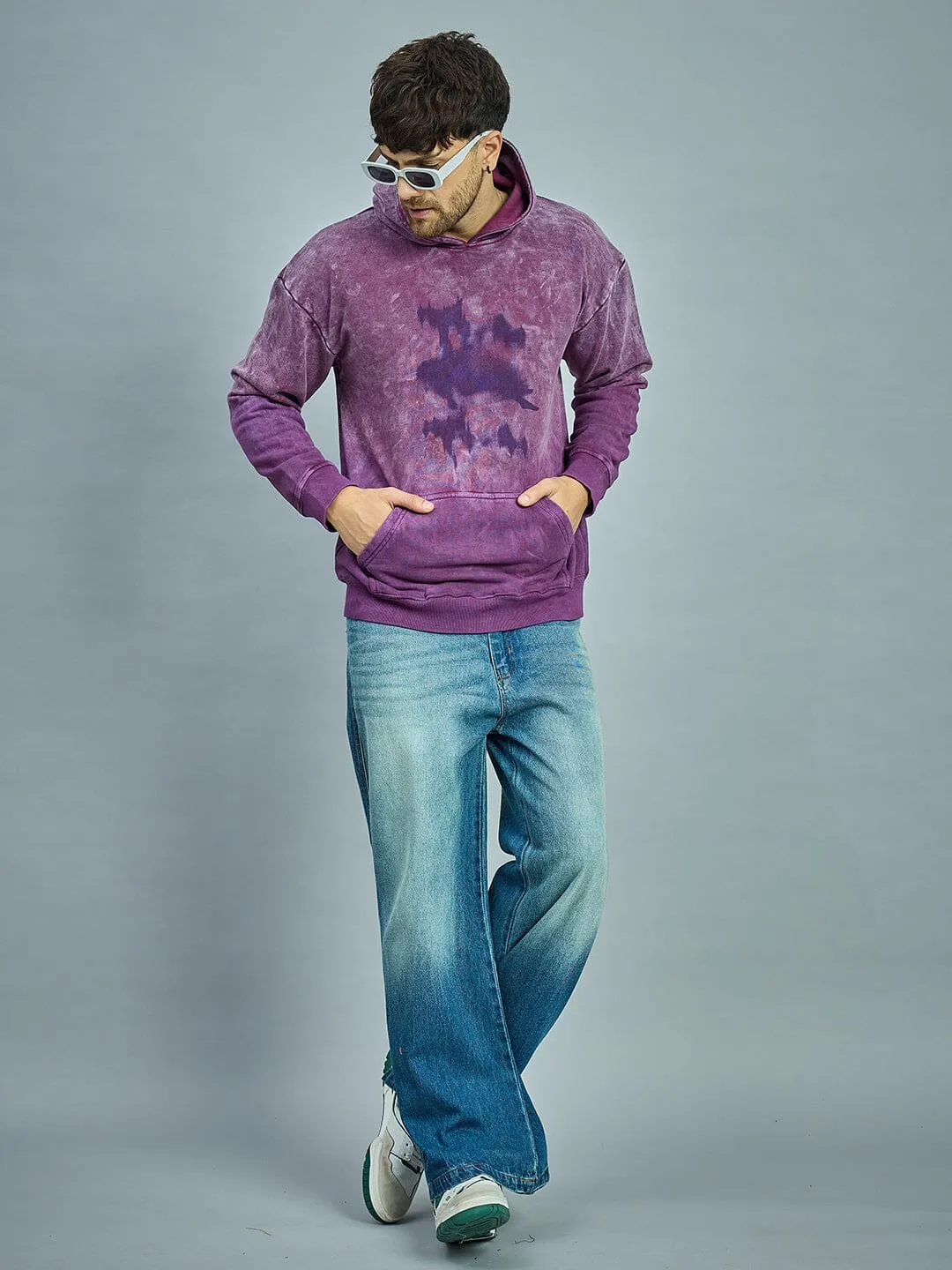 Purple Acid Ombre Graphic Hoodie