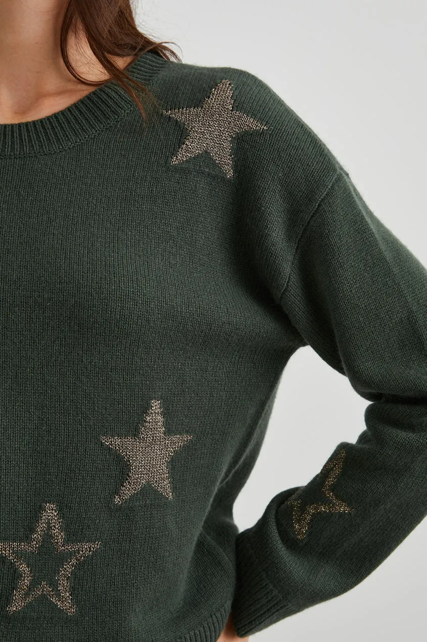 Rails Perci Sweater in Olive Gold Stars