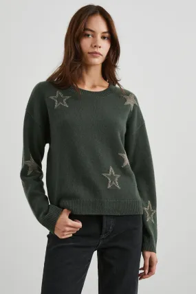 Rails Perci Sweater in Olive Gold Stars