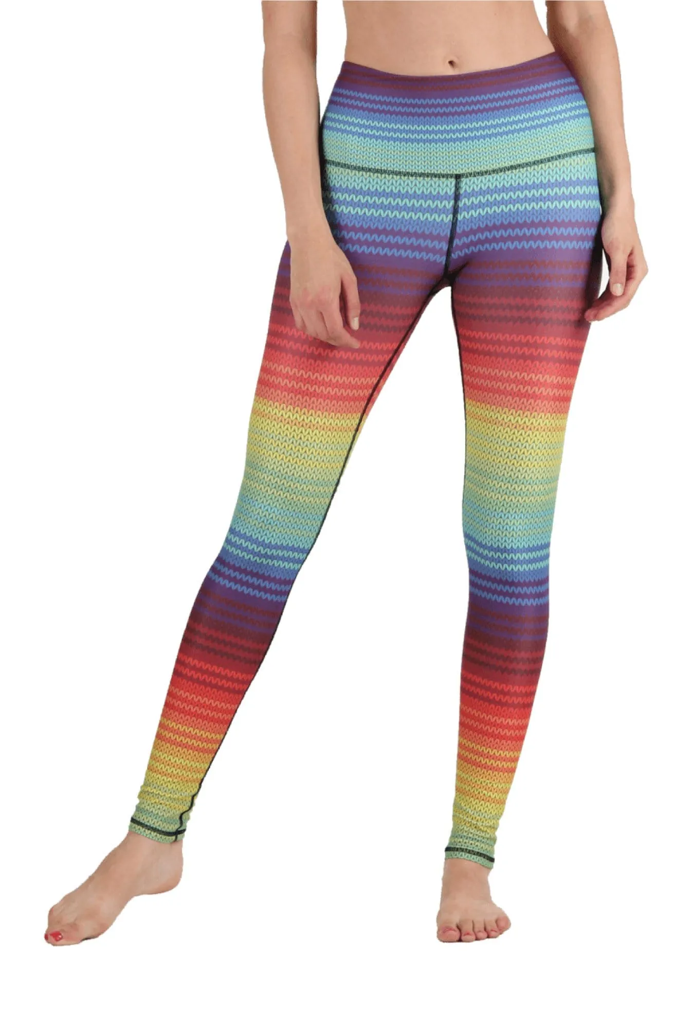 Rainbow Stripe Printed Yoga Leggings