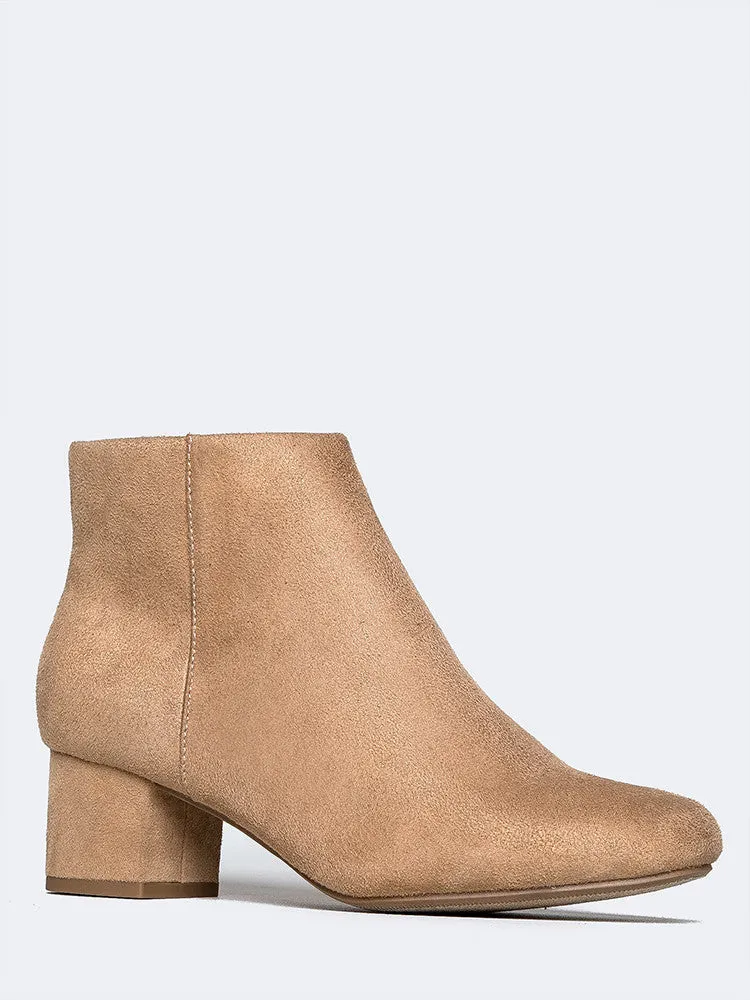 Round Toe Zip Ankle Boots