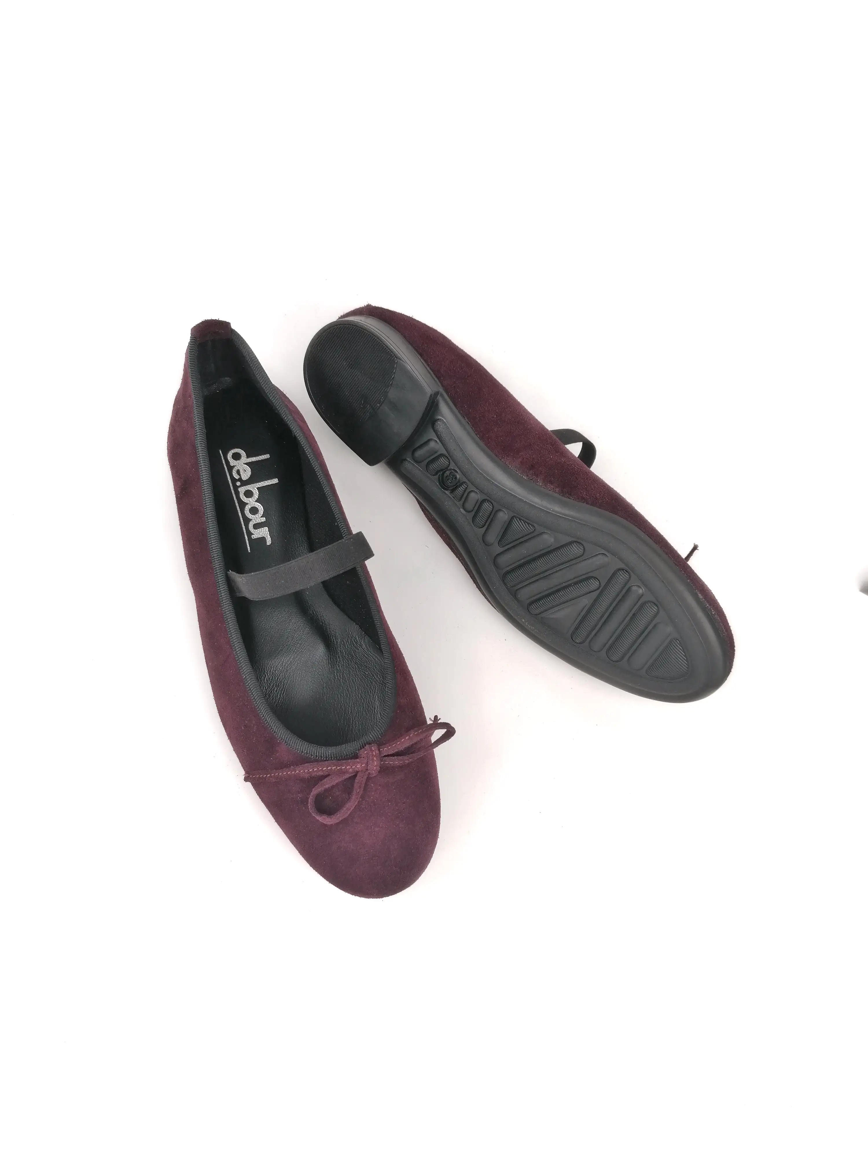 SABRINA BORDEAUX SUEDE LEATHER BALLERINAS