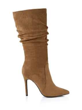 Sage Tall Boots - Coffee Micro