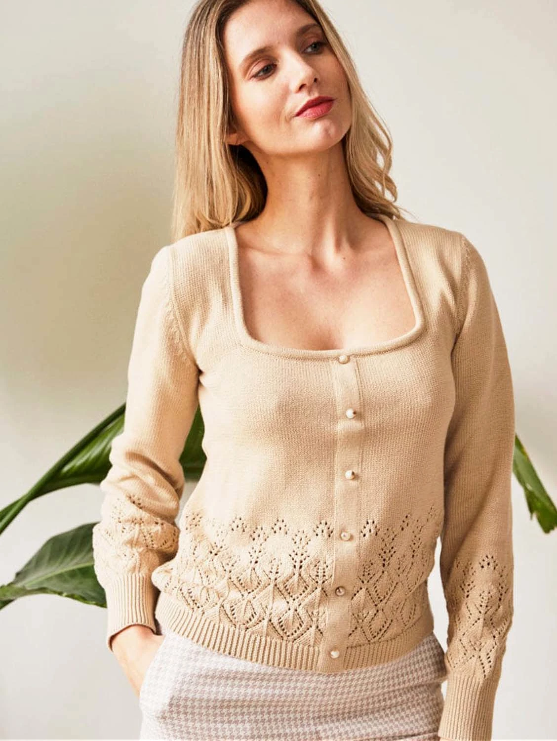 Sakura Organic Cotton Knit Jumper | Almond