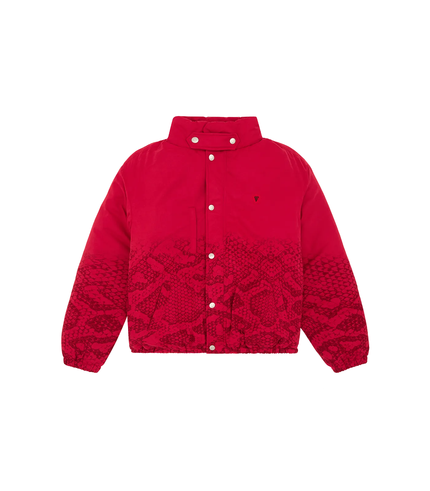 SNAKESKIN PUFFER JACKET - RED