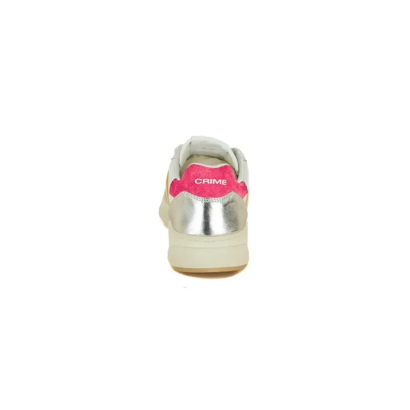 SNEAKERS DONNA IN PELLE STILE BASKET, BIANCO