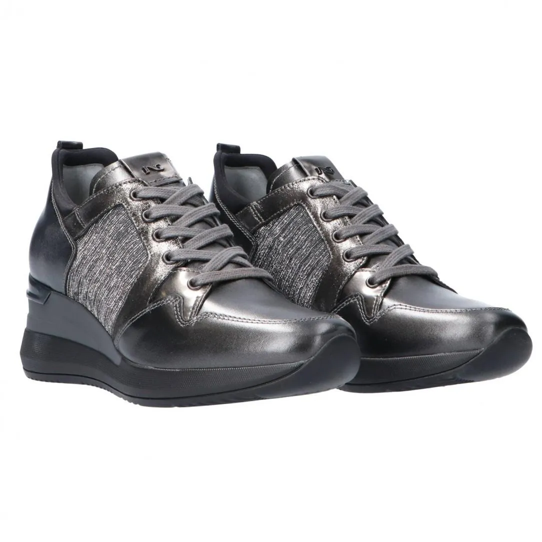 SNEAKERS NEROGIARDINI DONNA CON ZEPPA PARADISE PERL.PIOMBO T.BRILL ANTRACITE A908860D/109