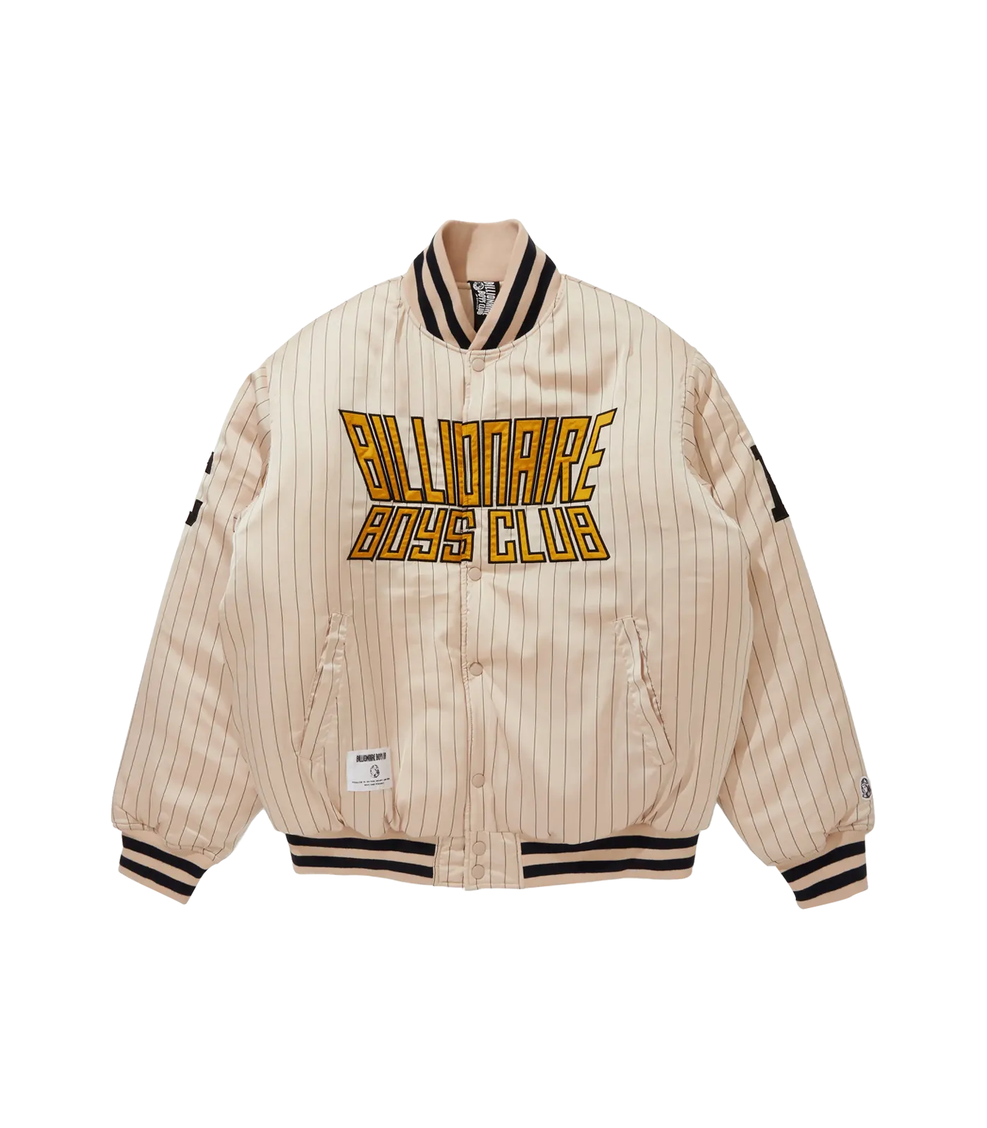 STRIPE SATIN JACKET - BEIGE