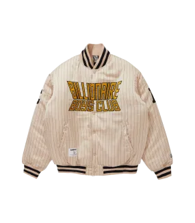 STRIPE SATIN JACKET - BEIGE