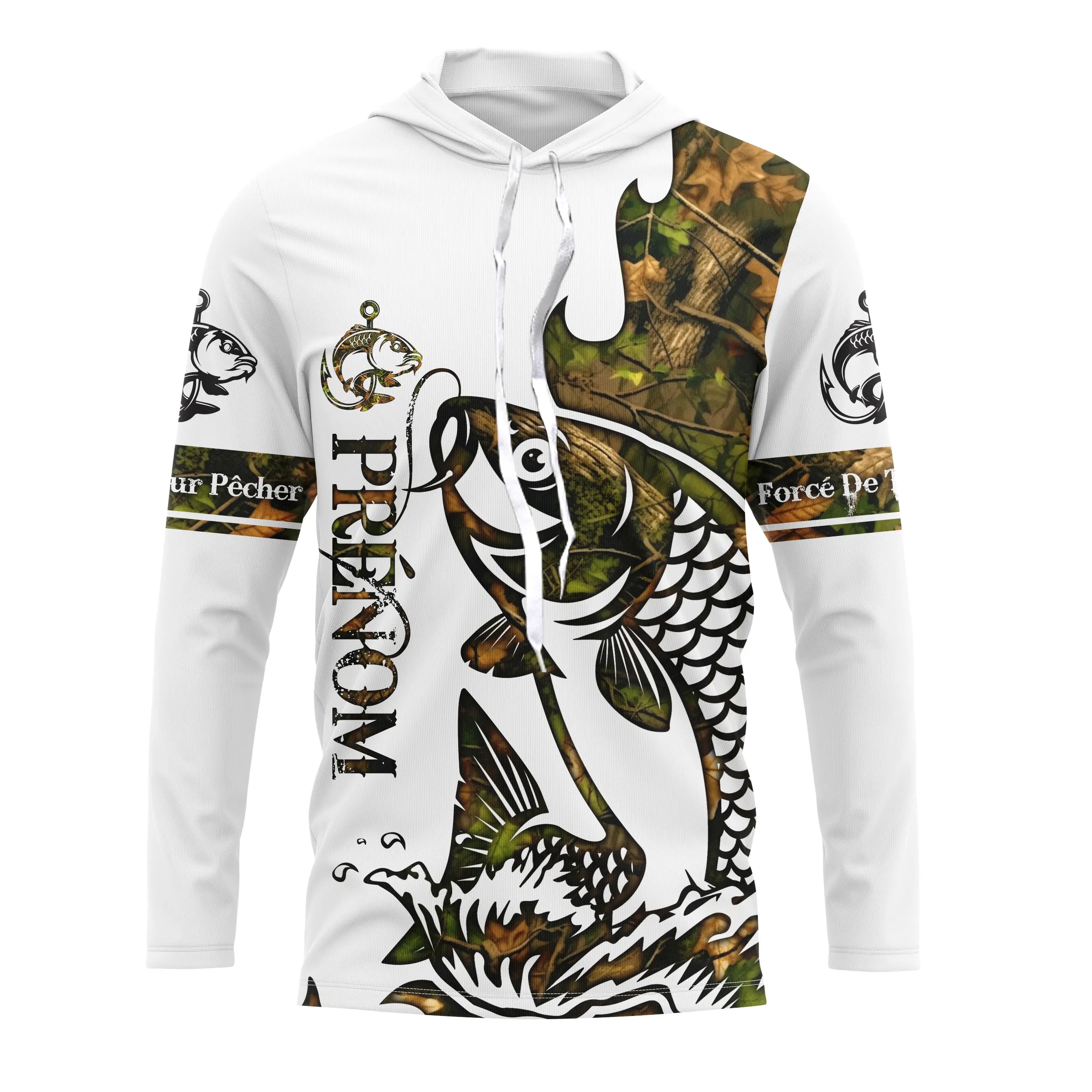 T-shirt Sweater Tatouage Camouflage Pêche De La Carpe, Cadeau Personnalisé Pêcheur - CT09012224