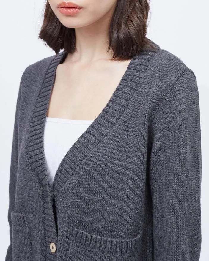 Tentree Highline Grayson Cardigan in Dark Grey Heather