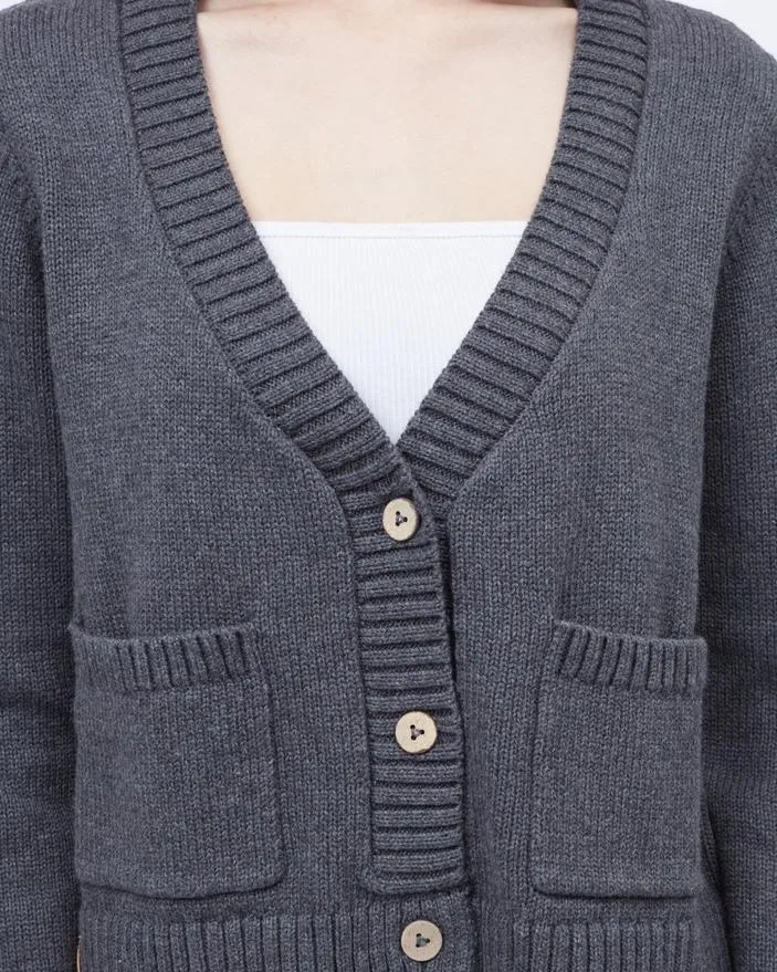 Tentree Highline Grayson Cardigan in Dark Grey Heather