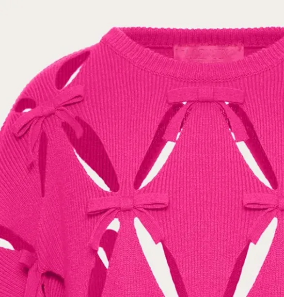 VALENTINO  |Wool Sweater With Cut-Out Diamond Embroidery And Bows