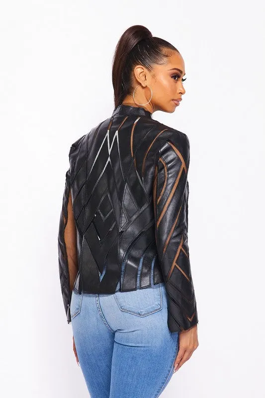 Vegan Leather Patchwork Jacket