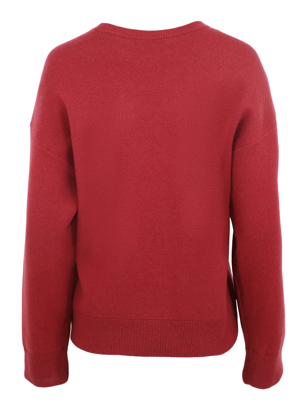 Vince Structured Wool-Blend Pullover Sweater in Raspberry