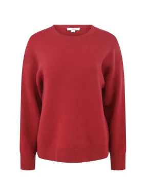 Vince Structured Wool-Blend Pullover Sweater in Raspberry